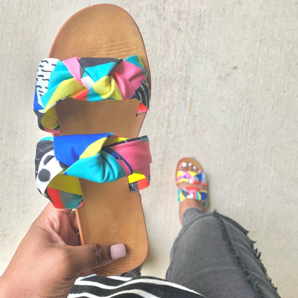 Multicolor Patterned Sandals